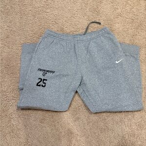 Nike mens Gray Joggers with Black Print..  BGSU lacrosse .
